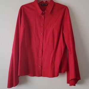 Red Bell Sleeve Blouse